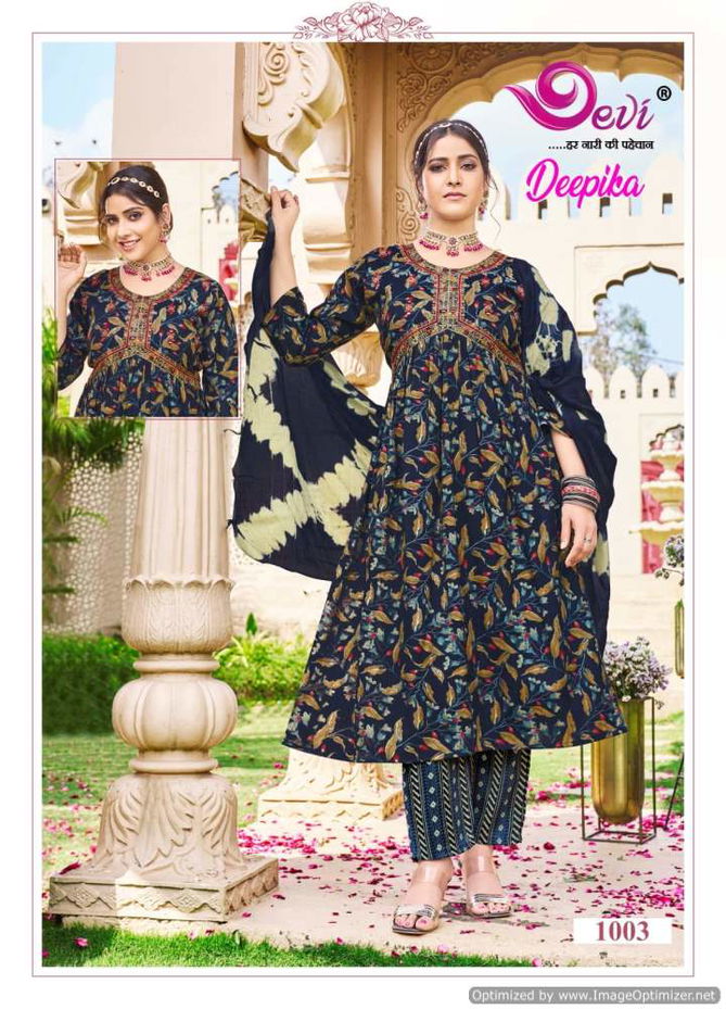 Deepika Vol 1 By Devi Alia Cut Rayon Cotton Kurti With Bottom Dupatta Wholesale Market
